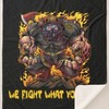 Firefighter Fire Department Cartoon Beast Sherpa Fleece Throw Blanket