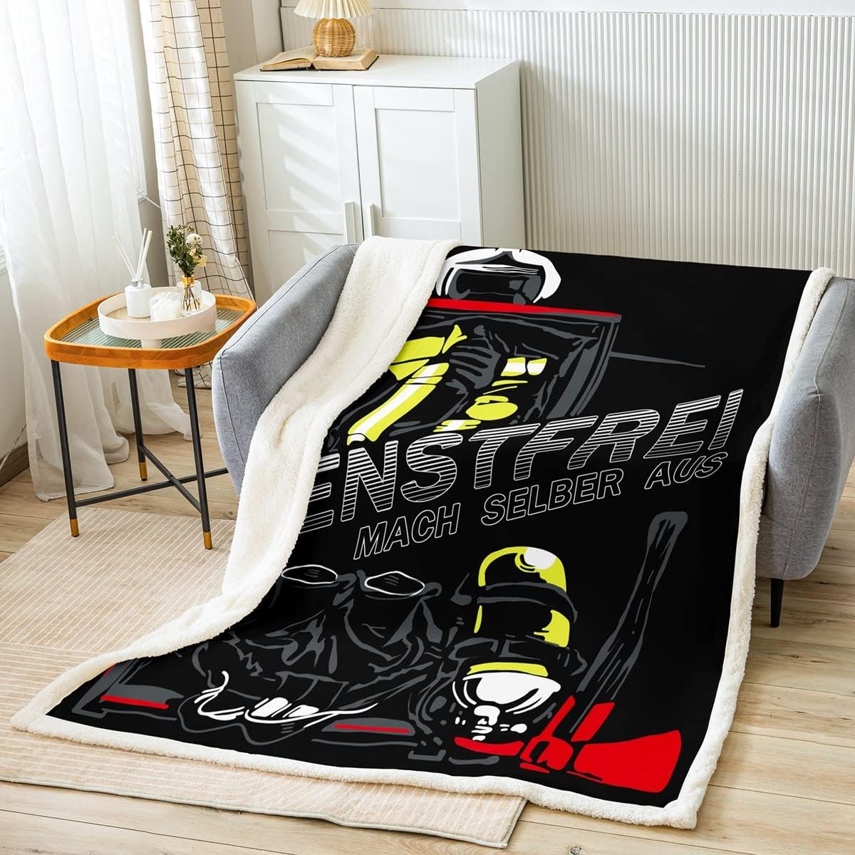 Firefighter Fleece Throw Blanket - Fire Engine - Ambulance - Breathable