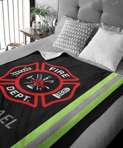 Firefighter Gift PERSONALIZED Velveteen Throw Blanket