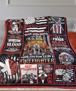 Firefighter Gifts Blanket - Birthday Gift for Fireman - Plush Flannel