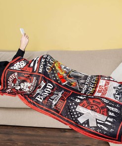 Firefighter Gifts Blanket - Birthday Gift for Fireman - Plush Flannel