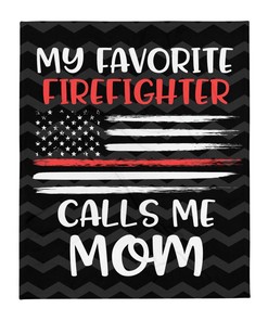Firefighter Mom Blanket, Thin Red Line Gift, Throw Blanket