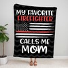 Firefighter Mom Blanket, Thin Red Line Gift, Throw Blanket, Gifts Dad