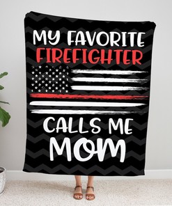 Firefighter Mom Blanket, Thin Red Line Gift, Throw Blanket, Gifts Dad