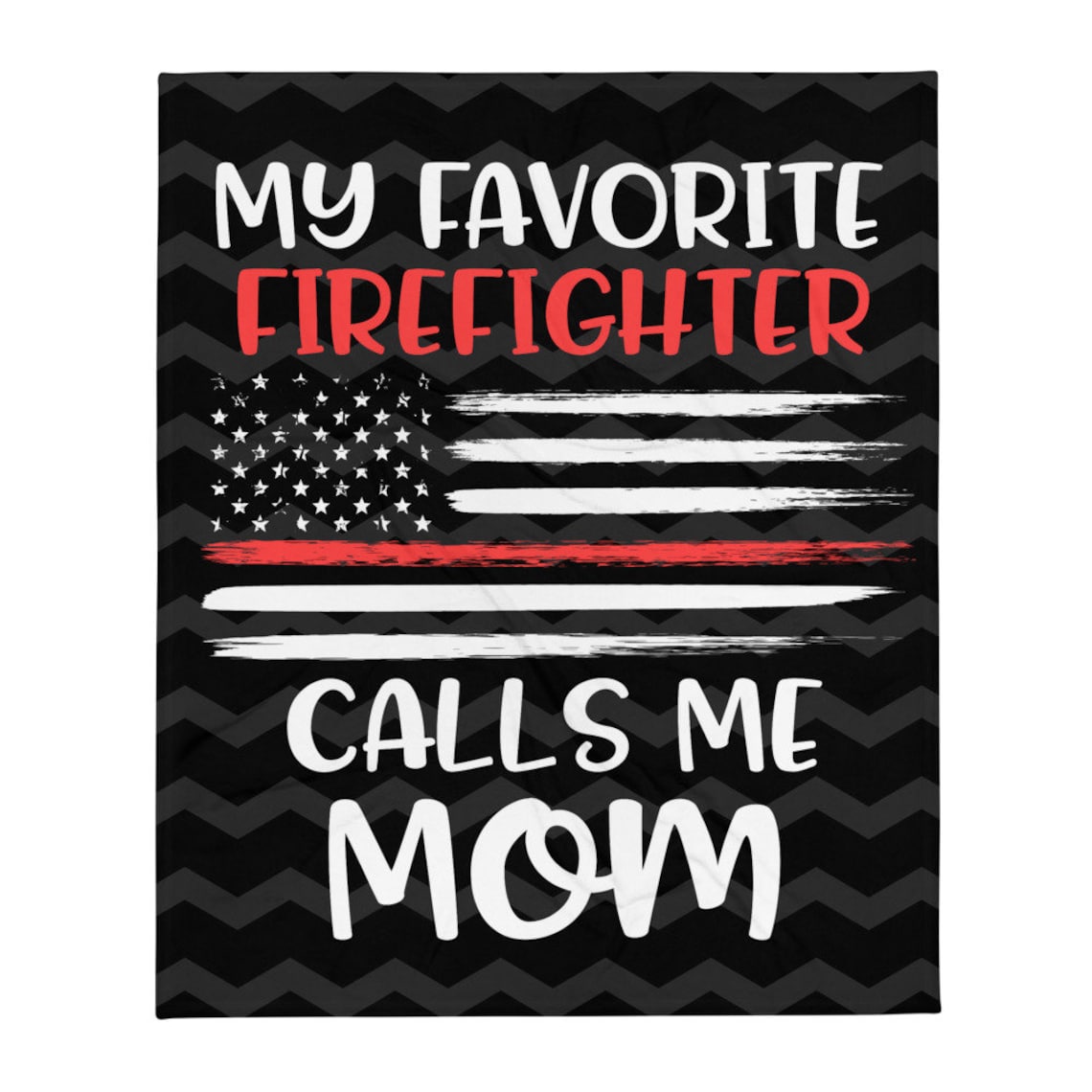 Firefighter Mom Blanket, Thin Red Line Gift, Throw Blanket, Gifts Dad