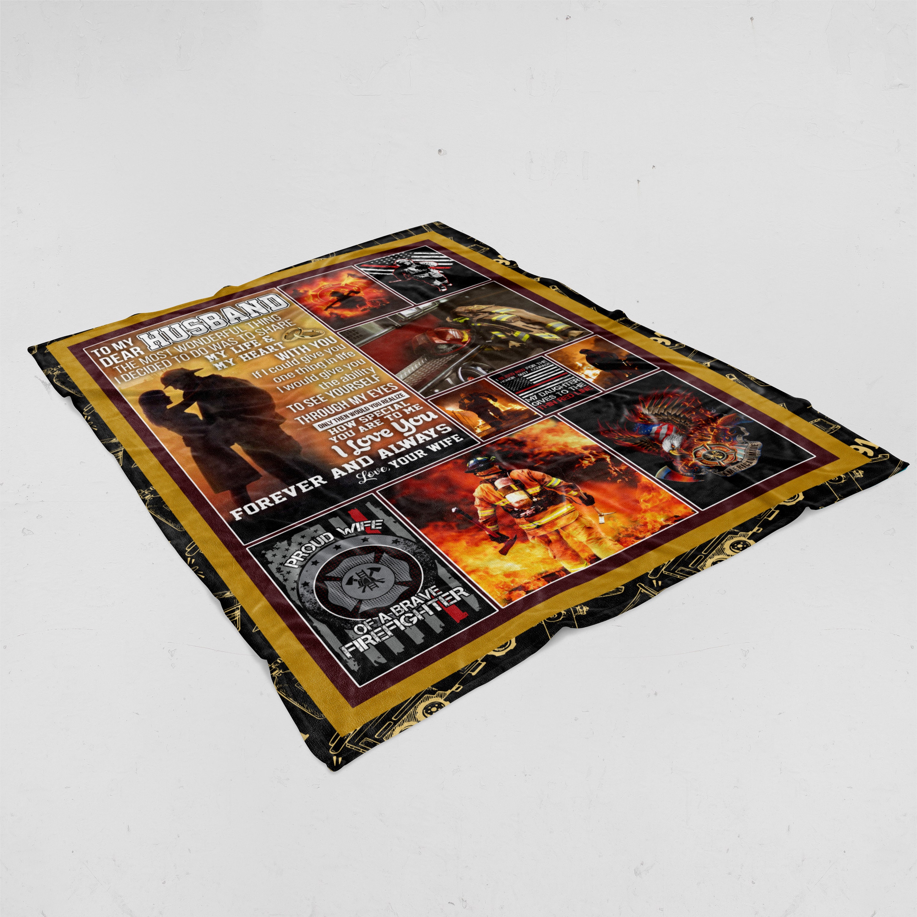 Firefighter Personalized Blanket, Gift For Husband, Anniversary Gift