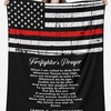 Firefighter Prayer Gift PERSONALIZED Velveteen Throw Blanket