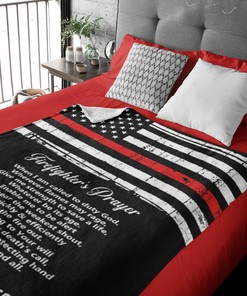 Firefighter Prayer Gift PERSONALIZED Velveteen Throw Blanket