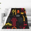 Firefighting Items Firefighter Fighter Blanket for Sofa Bed Couch