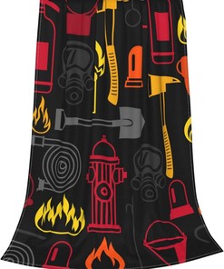 Firefighting Items Firefighter Fighter Blanket for Sofa Bed Couch