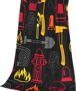 Firefighting Items Firefighter Fighter Blanket for Sofa Bed Couch