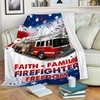 Fireman's Faith and Freedom Blanket - Lovely Gift for Firefighter Lovers, Firemen Nursery, and 4th of July