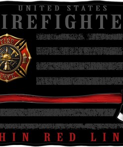 First Responders Throw Blanket - United States Firefighter - Thin Red Line
