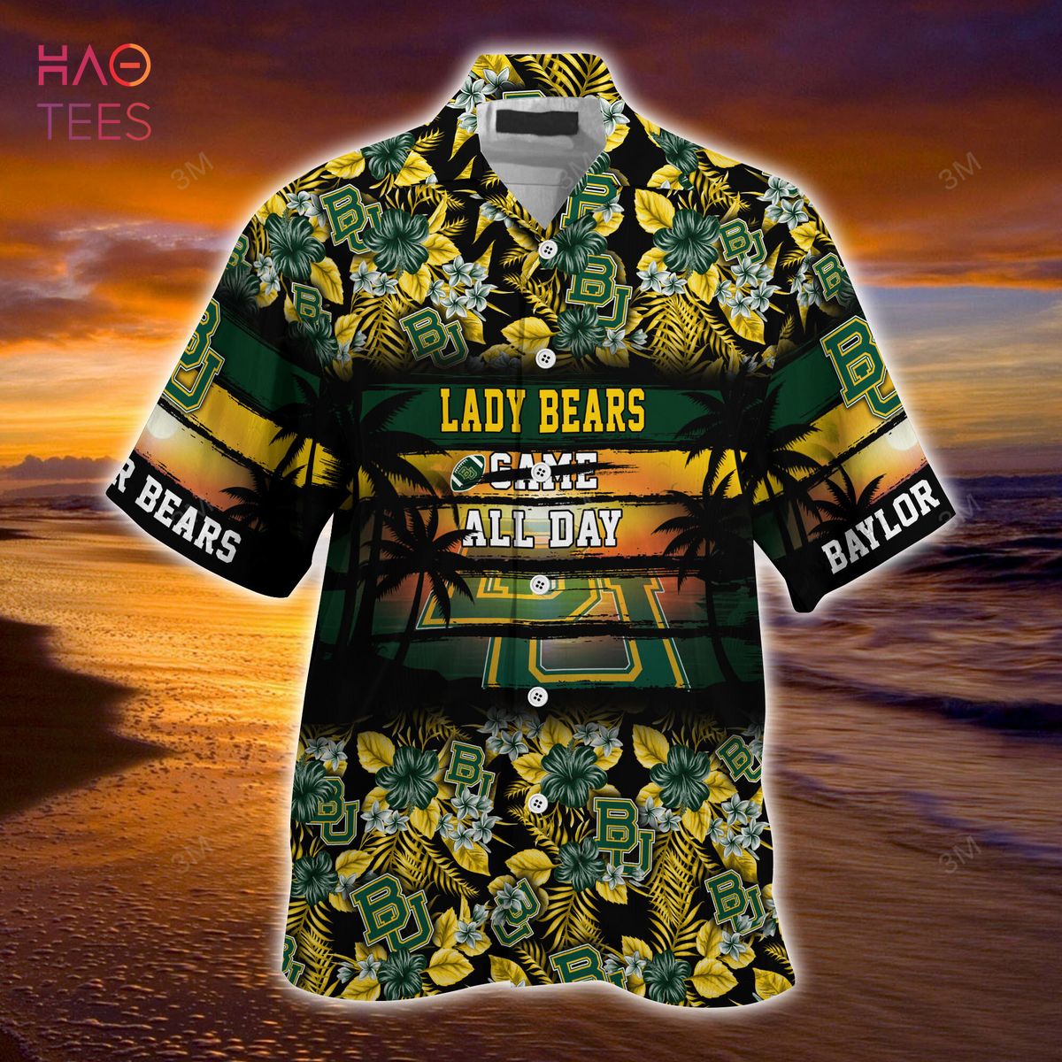 Floral Patterned Baylor Bears Hawaiian Shirt - Perfect for Sports Enthusiasts