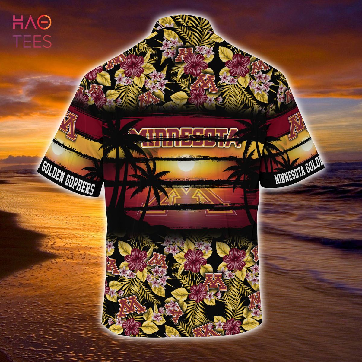 Floral Patterned Minnesota Golden Gophers Summer Hawaiian Shirt for NCAA Sports Fans