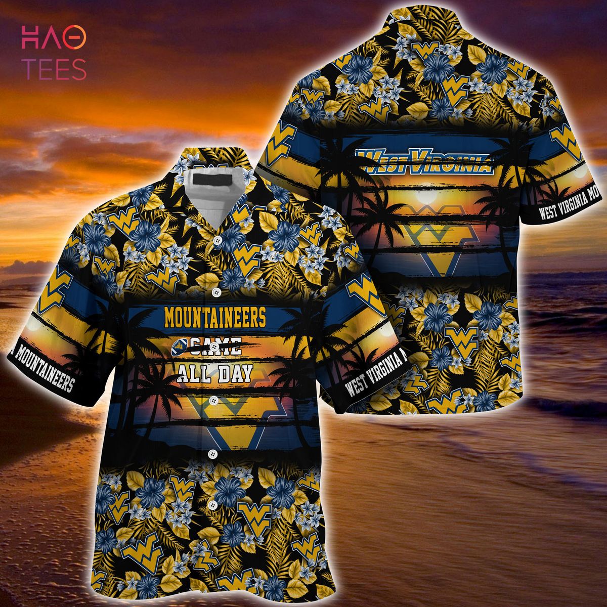 Floral West Virginia Mountaineers Hawaiian Shirt for Sports Enthusiasts