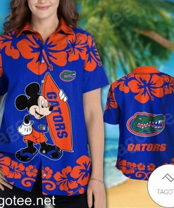 Florida Gators & Mickey Mouse Hawaiian Shirt And Shorts - Perfect For Beach Lovers