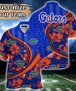 Florida Gators NCAA US Flag Flower Hawaii Shirt For Fans
