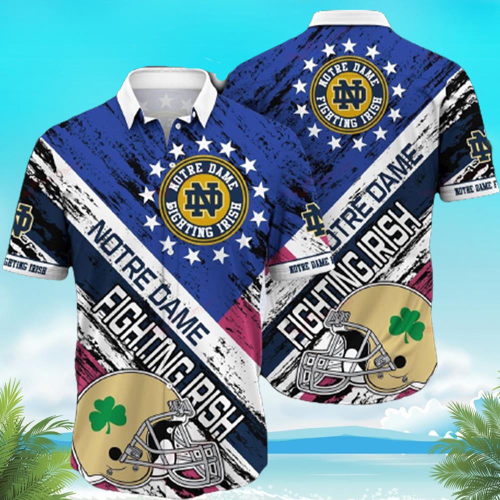 For Summer - Trendy Notre Dame Fighting Irish Hawaiian Shirt with Tropical Pattern