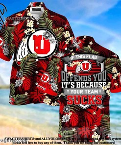 For the Bold: Utah Utes This Flag Offends You Summer Beach Hawaiian Shirt