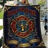 Forever a Firefighter - Gift for Son, Father, Husband, and Fire Department - Fleece Blanket, Sherpa Blanket