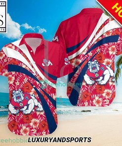 Fresno State Bulldogs NCAA Hibiscus Tropical Flower Hawaiian Shirt - Great Quality