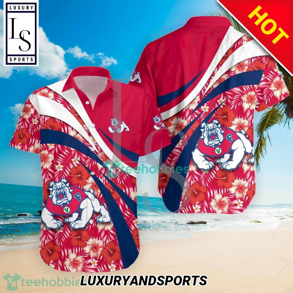 Fresno State Bulldogs NCAA Hibiscus Tropical Flower Hawaiian Shirt - Great Quality