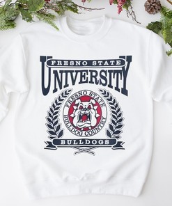 Fresno State College Vintage Bulldogs Football Basketball Shirt - Retro Style