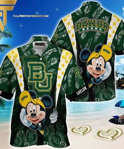 Fun Baylor Bears and Mickey Mouse Summer Holiday Hawaiian Shirt