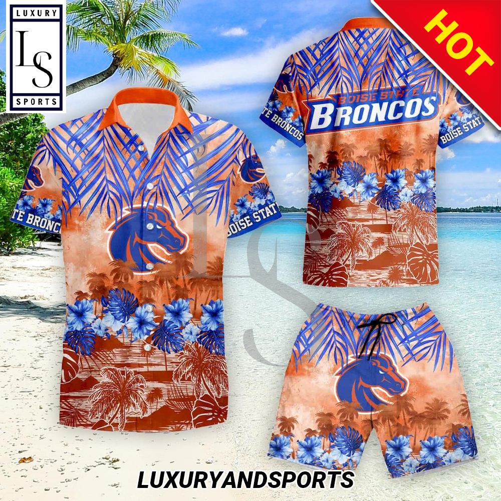 Fun Boise State Broncos NCAA Hawaiian Shirt and Short for Men and Women
