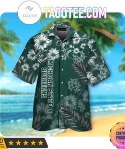 Gear up for Summer in Michigan State Spartans Aloha Hawaii Shirt and Beach Short