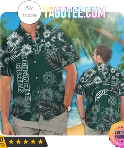 Gear up for Summer in Michigan State Spartans Aloha Hawaii Shirt and Beach Short
