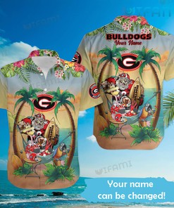 Georgia Bulldogs Custom Name Hawaiian Shirt - Mascot Style