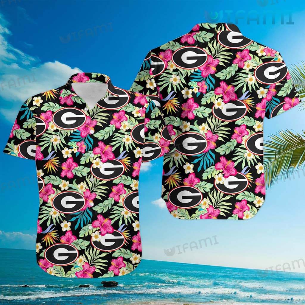Georgia Bulldogs Hibiscus GA Football Hawaiian Shirt Gift