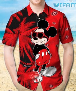Georgia Bulldogs Mickey Sunglasses GA Football Hawaiian Shirt Gift
