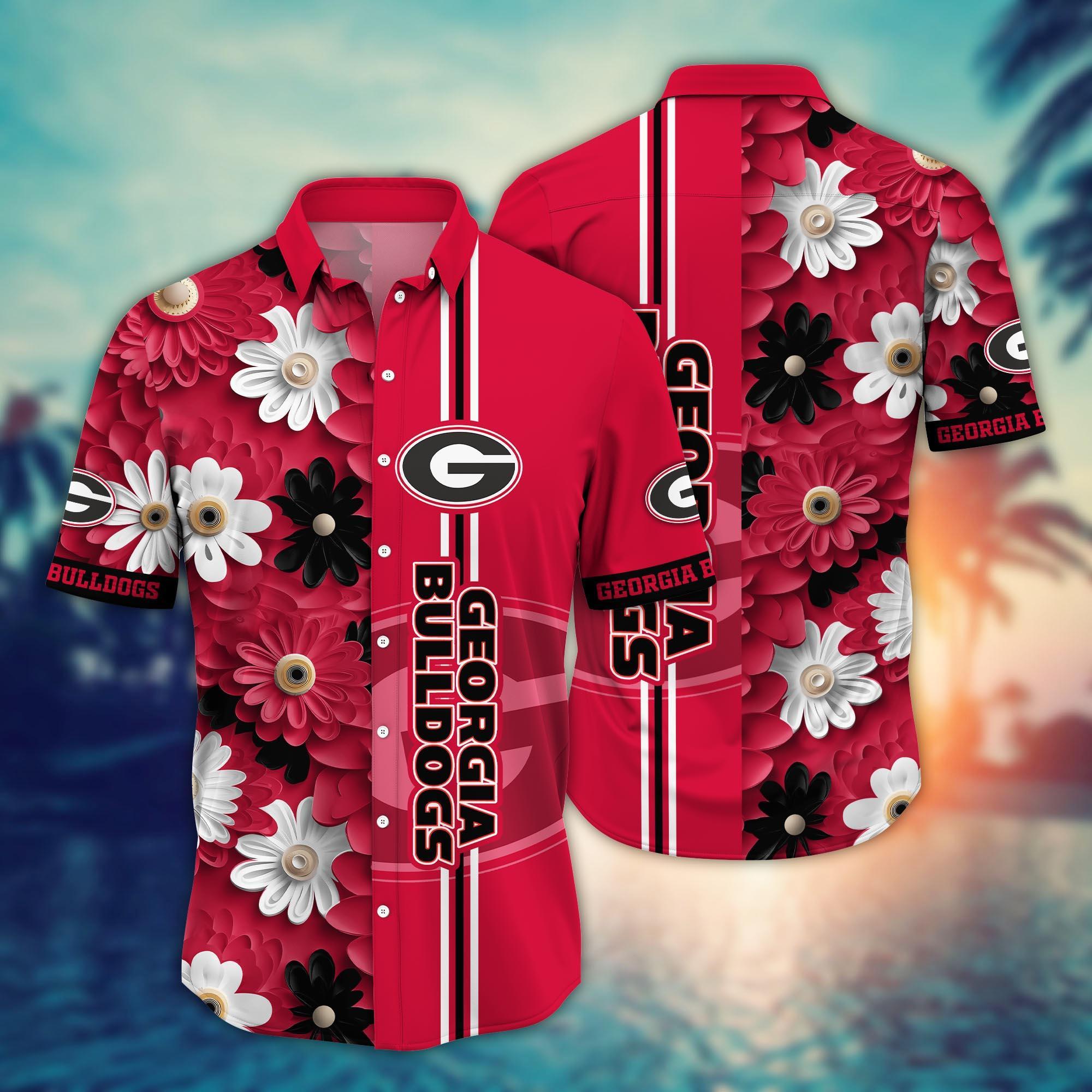Georgia Bulldogs NCAA Flower Hawaii Shirt For Fans Ver 25
