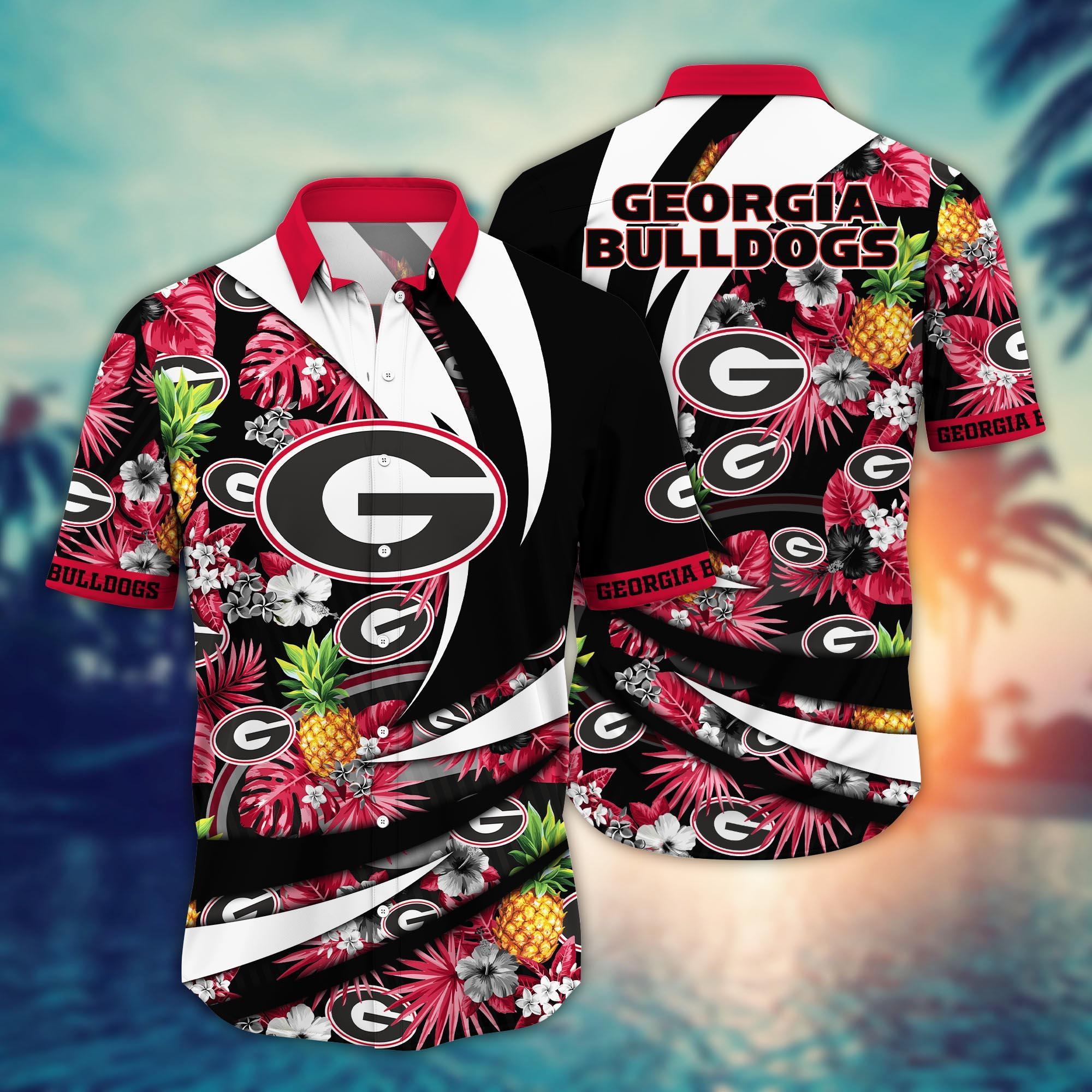 Georgia Bulldogs NCAA Flower Hawaii Shirt For Fans Ver 7