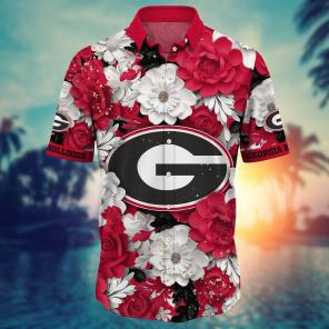 Georgia Bulldogs NCAA Flower Hawaii Shirt For Fans Ver 8