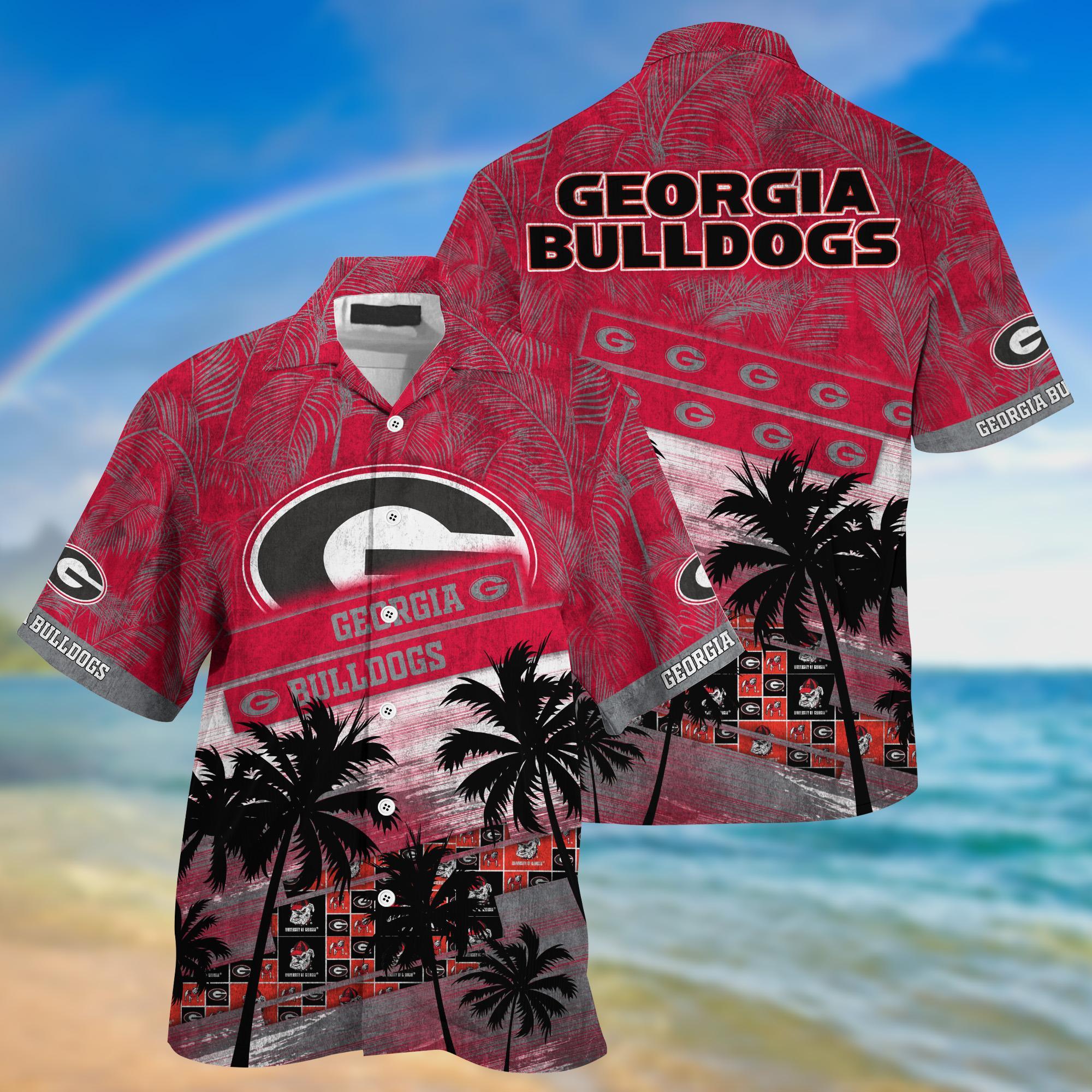 Georgia Bulldogs NCAA Palm Tree Pattern Hawaii Shirt For Sports Fans