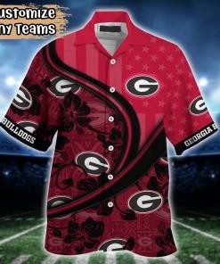 Georgia Bulldogs NCAA US Flag Flower Hawaii Shirt For Fans