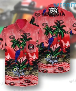 Georgia Bulldogs Parrots Hawaiian Shirt - Gift For Fans