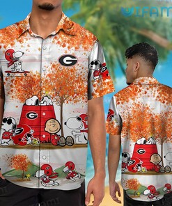Georgia Bulldogs Snoopy Charlie Brown GA Football Hawaiian Shirt Gift