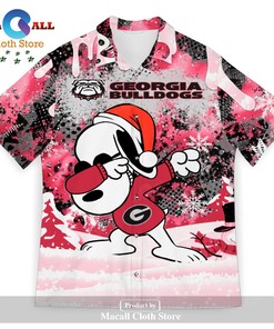 Georgia Bulldogs Snoopy Dabbing Peanuts Christmas Sweater Hawaiian Shirt - Fun and Creative Gift