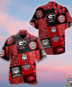 Georgia Bulldogs Summer Hawaiian Shirt and Shorts - Ideal For Fans 