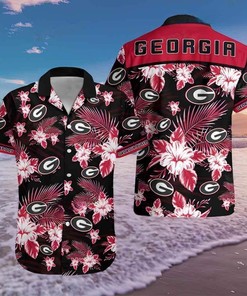 Georgia Bulldogs UGA Hawaiian Shirt - Tropical Floral