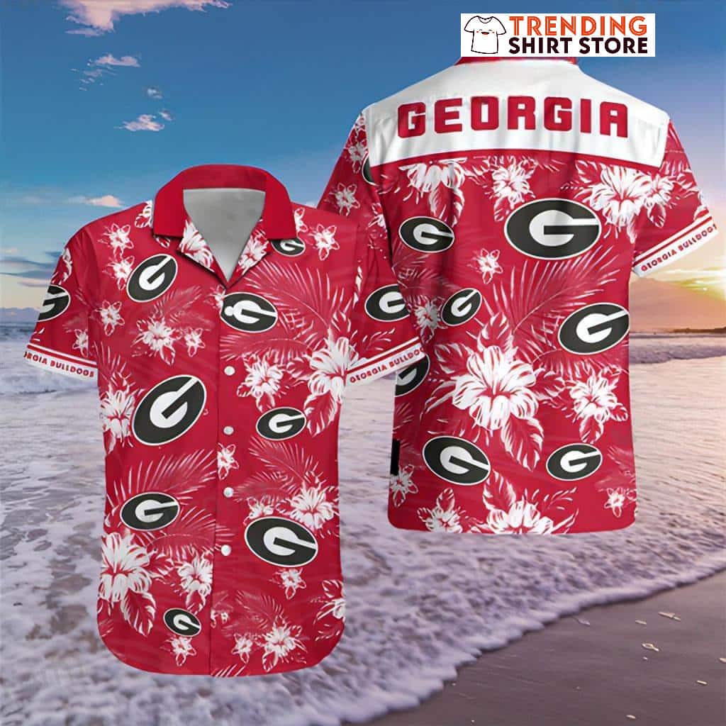Georgia Bulldogs UGA Hawaiian Shirt - Tropical Flower Style