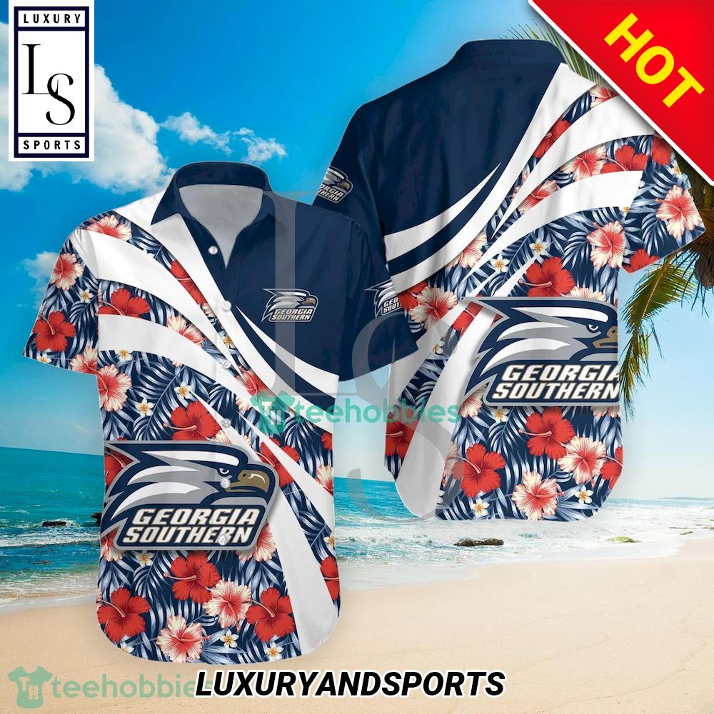 Georgia Southern Eagles NCAA Hawaiian Shirt - Hibiscus Tropical Flower