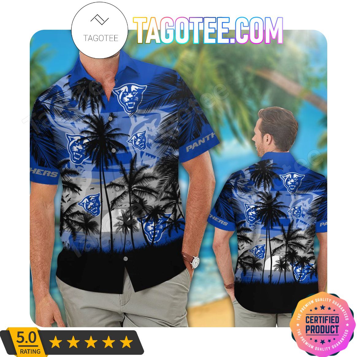 Georgia State Panthers Aloha Hawaii Shirt and Beach Short Set - Perfect for Any Day