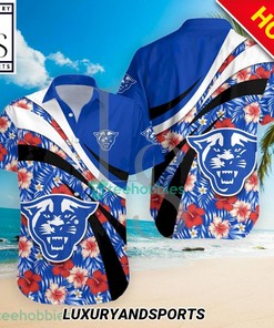 Georgia State Panthers NCAA Hawaiian Shirt - Hibiscus Tropical Flower