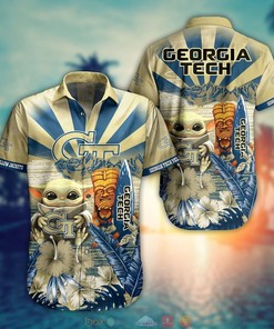 Georgia Tech Yellow Jackets Baby Yoda Hawaiian Shirt